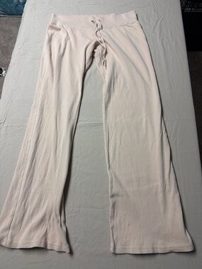 bebe Cream Knit Lounge Pants with Drawstring